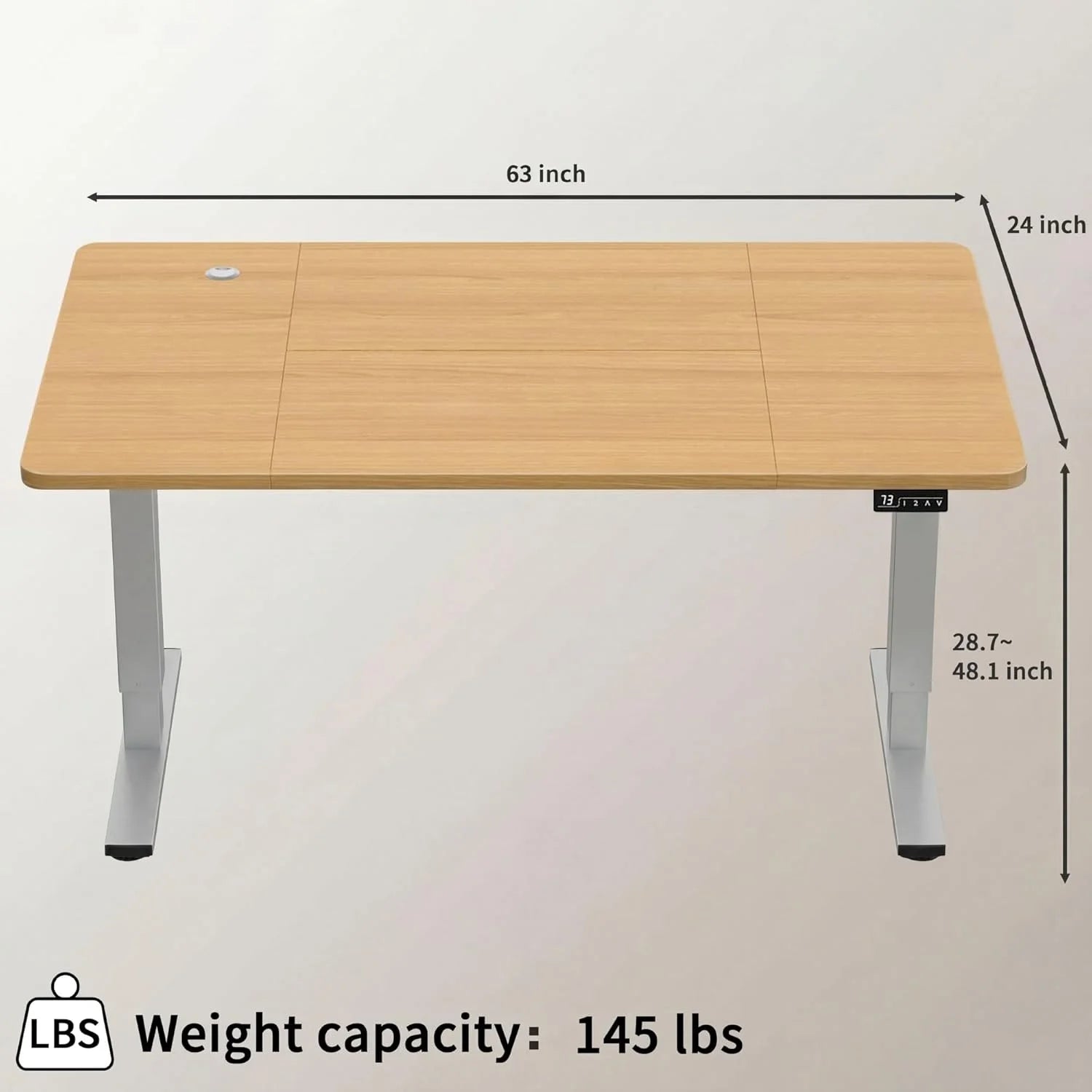 New Arrivals 55 x 24 Inches Electric Height Adjustable Standing Desk Large Sit Stand Up Desk Home Office Computer Desk Memory - Image 17