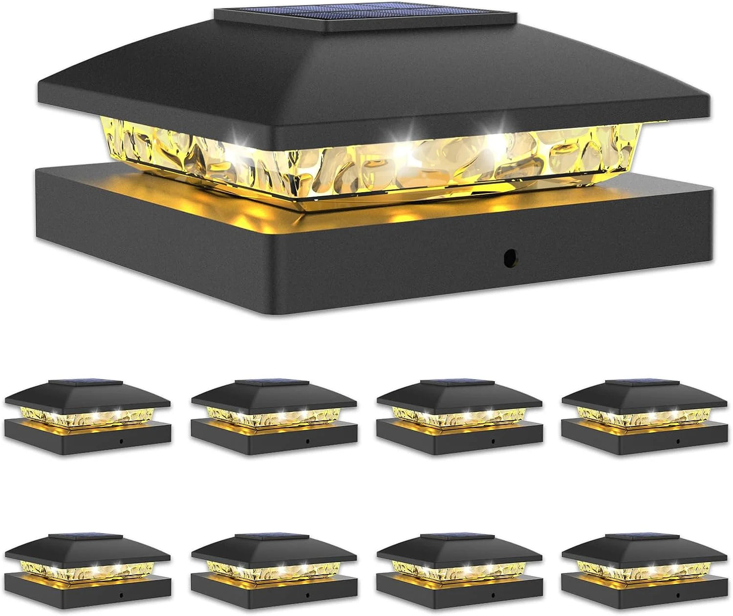 New Arrivals 4×4 Solar Post Cap Lights, 12 Pack Black Waterproof Fence Lights – For Home Projects - Image 17