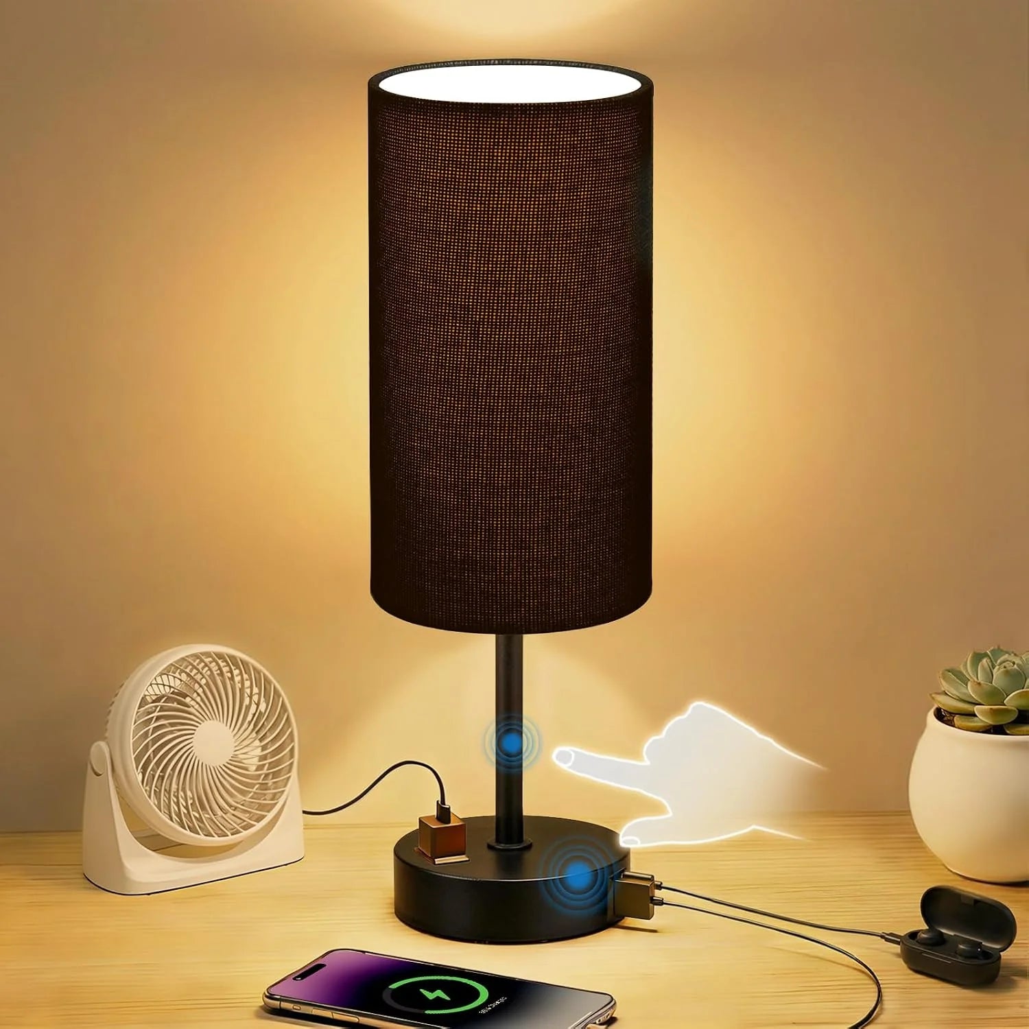 Fitfull 2-Pack Table Lamps, Dimmable bifanuoyard - Image 2