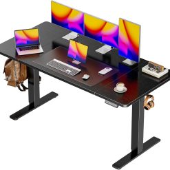 Alternative view of New Arrivals 55 x 28 Large Electric Standing Desk, Height Adjustable Computer Desk, 27.6 Deep Desktop
