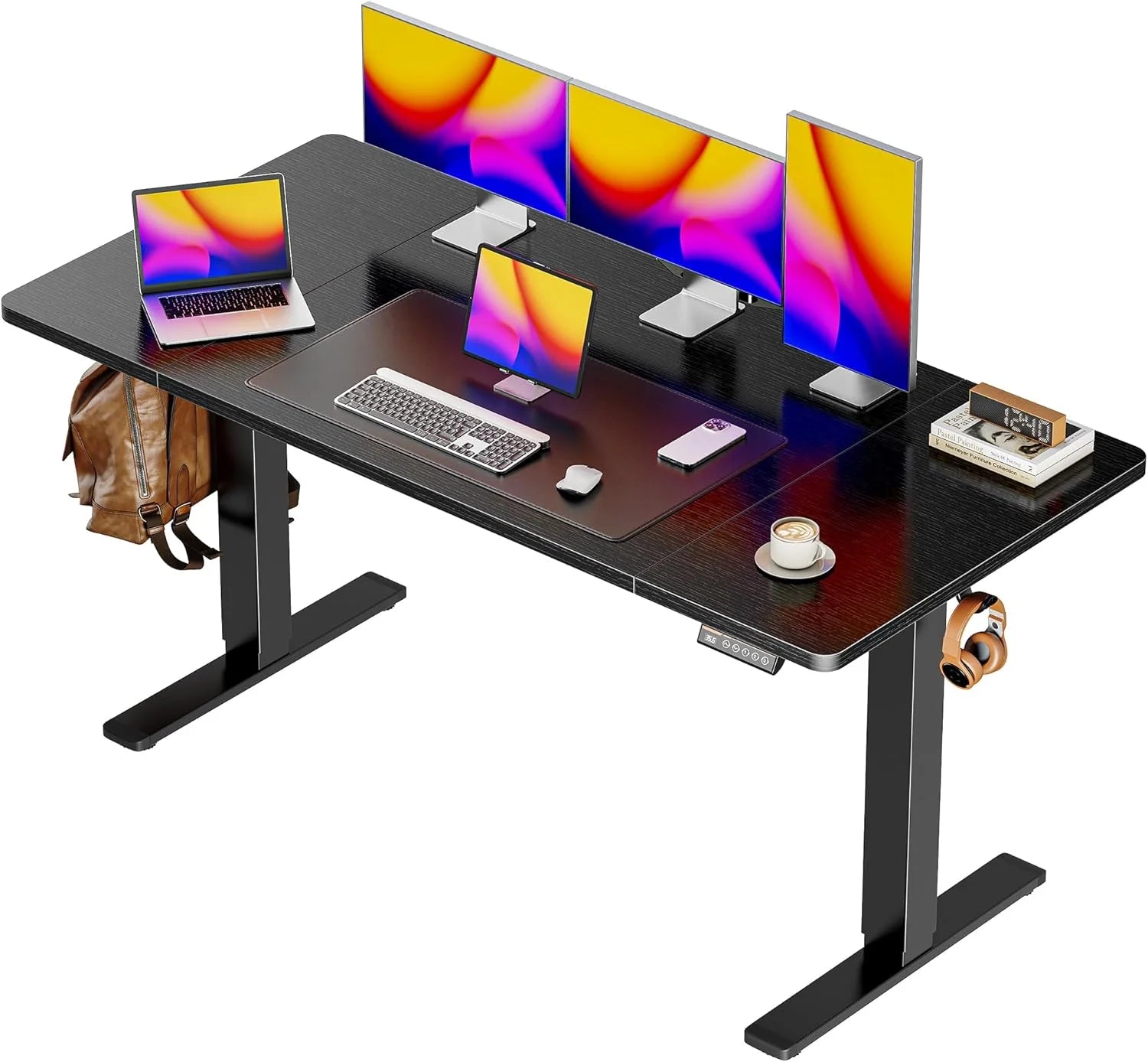 New Arrivals 55 x 28 Large Electric Standing Desk, Height Adjustable Computer Desk, 27.6 Deep Desktop - Image 2