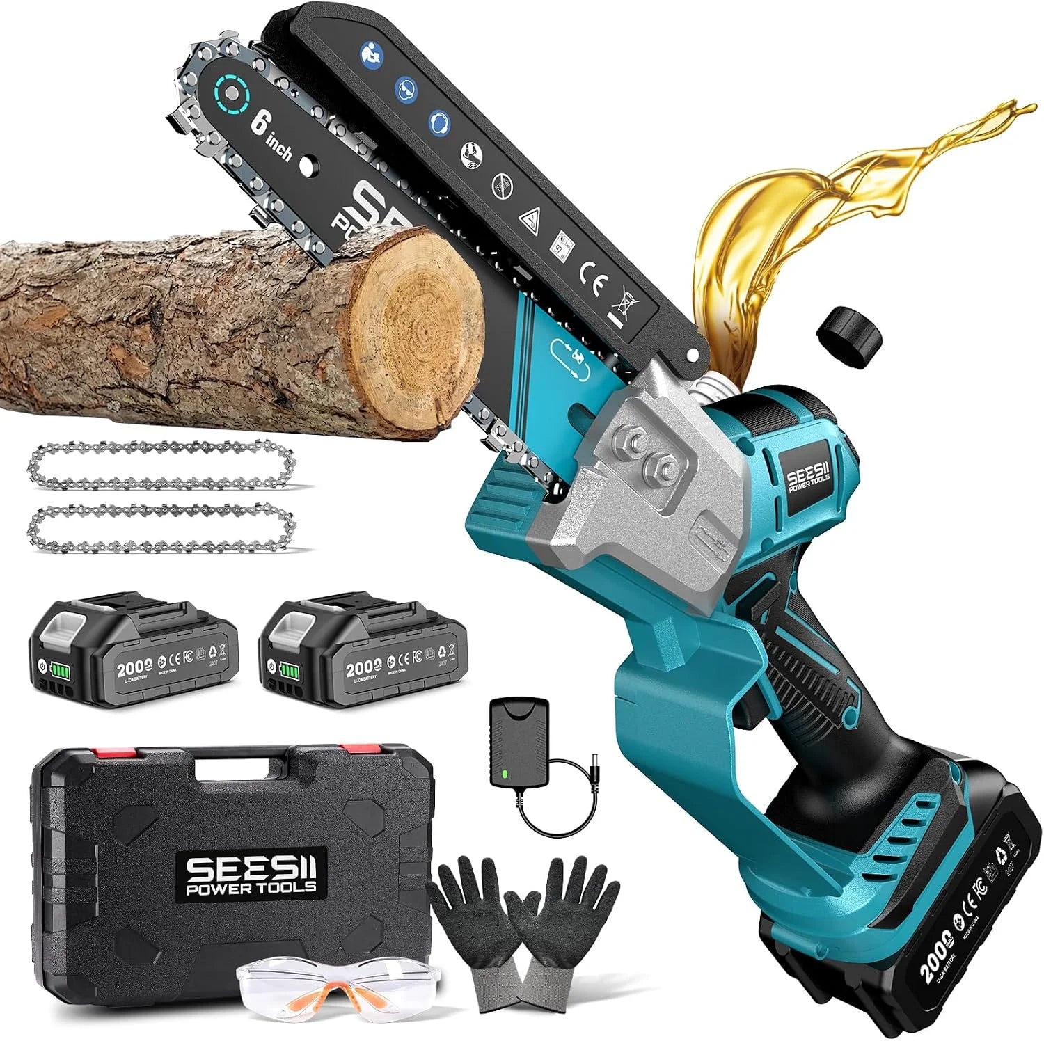 New Arrivals 6 Inch Mini Electric Chainsaw Cordless Battery Powered