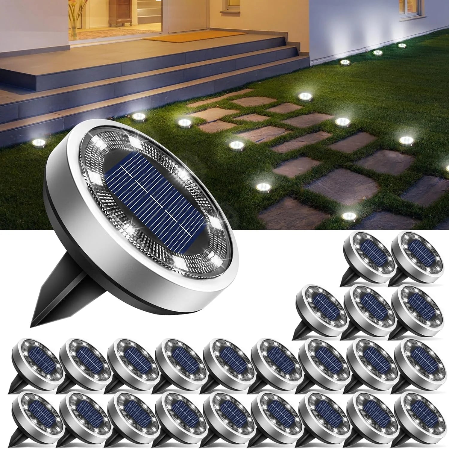 New Arrivals 16 Pack Solar Lights Outdoor Waterproof, 8 LED Solar Ground Lights – For Home Projects - Image 7