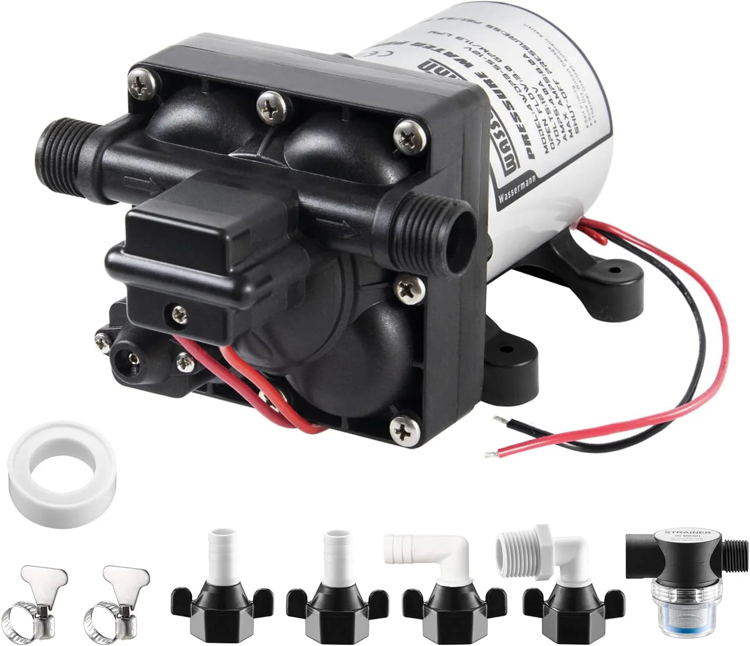 WASSERMANN RV Pump, 12V Self-priming RV Water Pressure Pump 4.0GPM 45PSI with Pressure Switch bifanuoyard - Image 2