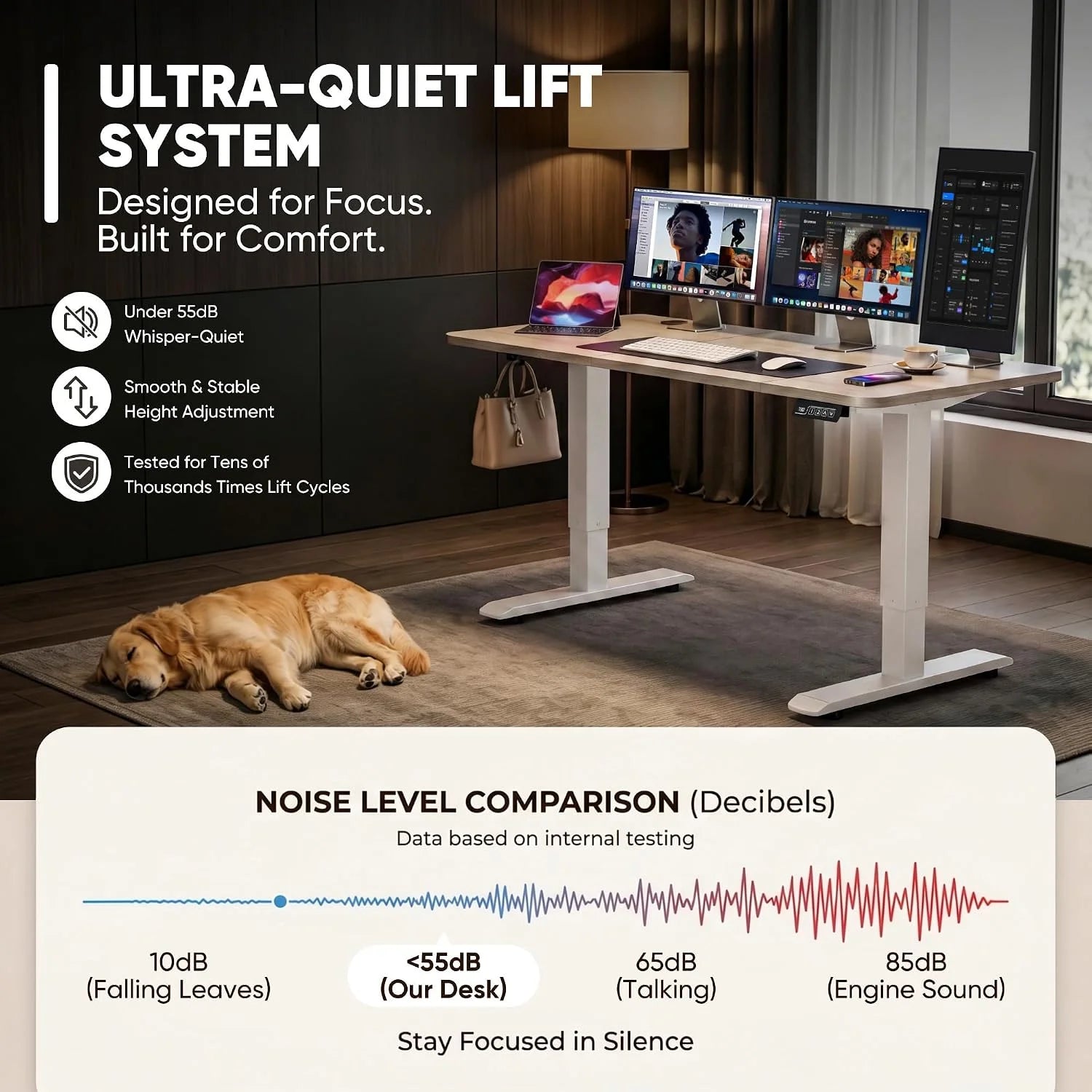 New Arrivals 55 x 24 Inches Electric Height Adjustable Standing Desk Large Sit Stand Up Desk Home Office Computer Desk Memory - Image 34