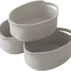 Alternative view of Small Woven Basket, Empty Gift Basket, Orange/3 Pack, Small Gift Basket, Cotton Rope, 12 x 8 x 17 in, Handles bifanuoyard