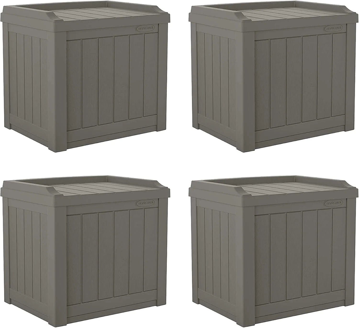 New Arrivals Outdoor Storage Box " 22 Gallon Stone Gray Resin Outdoor Deck Box with Seat - Image 3