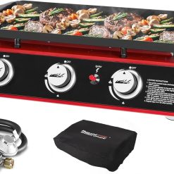 Alternative view of Royal Gourmet PD1301S Portable 3-Burner Tabletop Gas Griddle, 25, 500 BTU Cooking Power, 304 Sq. In. Cooking Surface bifanuoyard