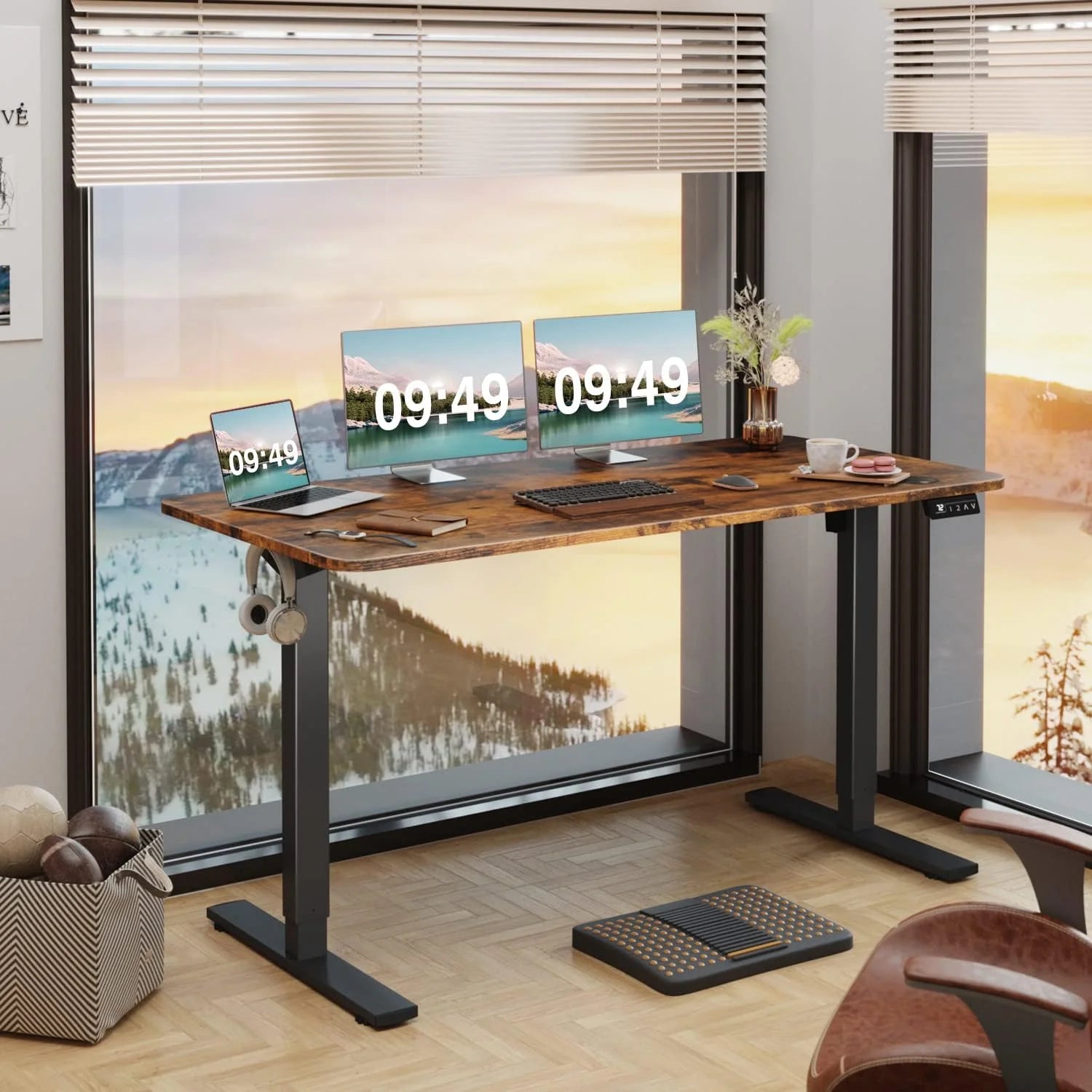 New Arrivals 55 x 24 Inches Electric Height Adjustable Standing Desk Large Sit Stand Up Desk Home Office Computer Desk Memory - Image 81