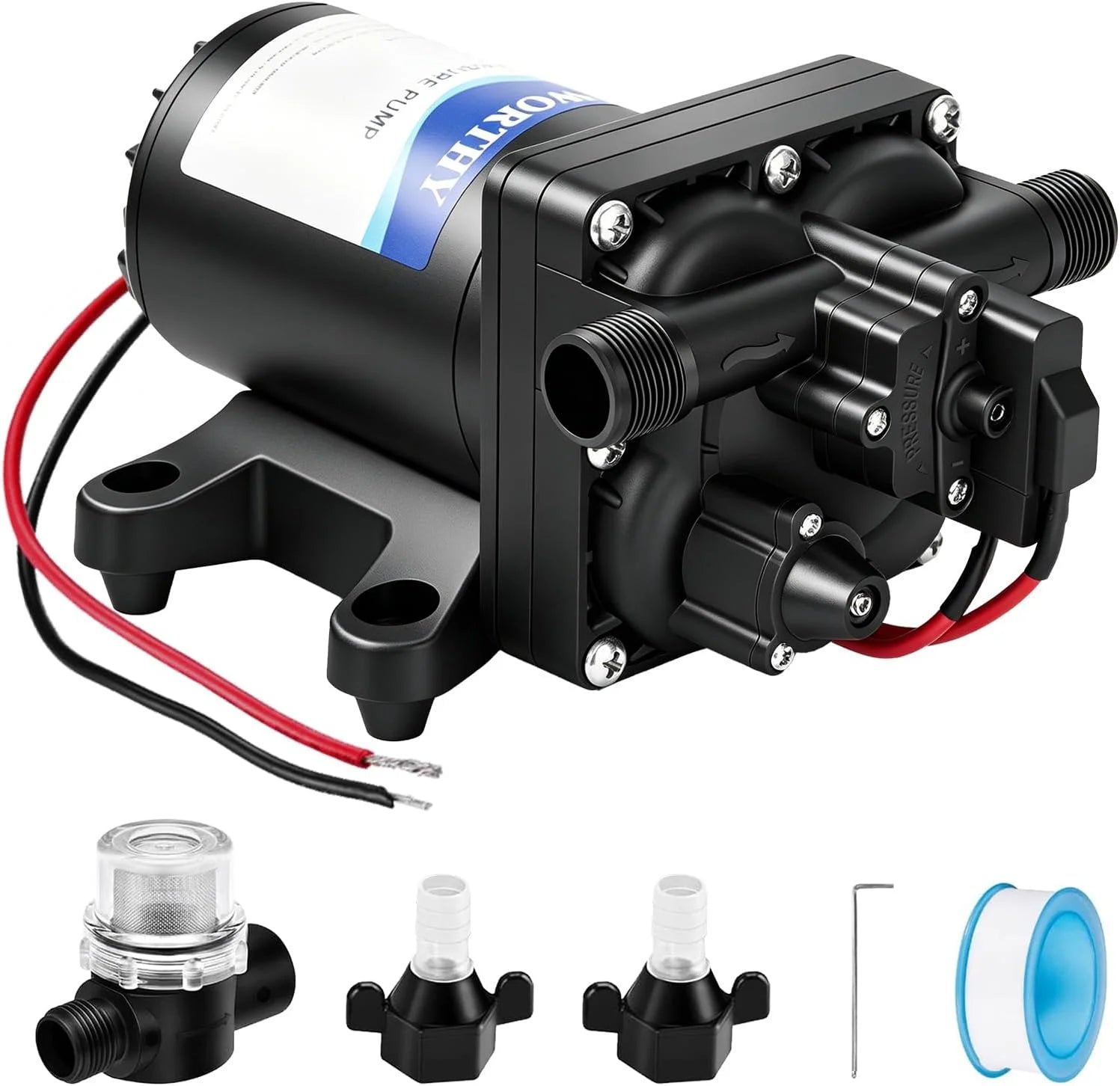 New Arrivals 33-Series Industrial Water Pressure Pump 110V AC 4.0GPM 50PSI RV Fresh Water Diaphragm Pump include Garden - Image 5