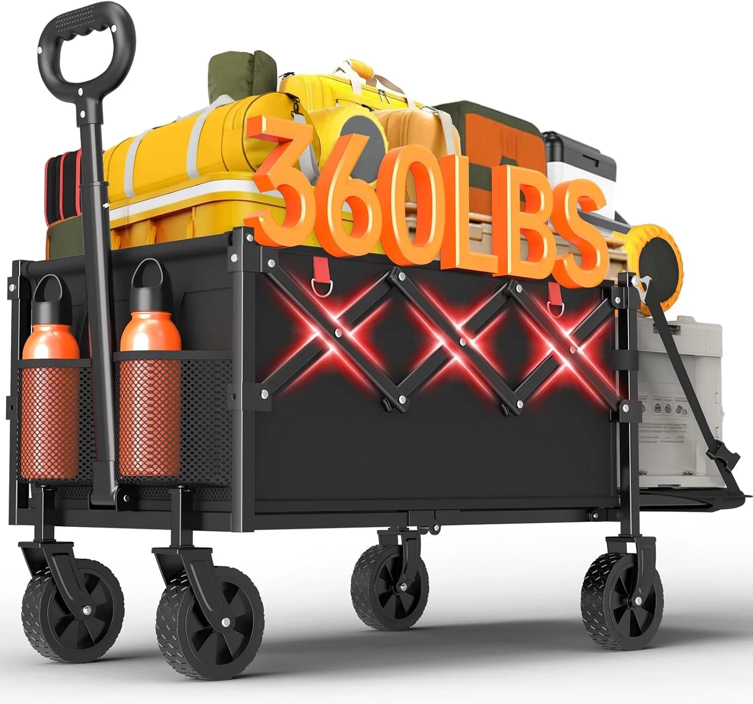 Wagons Carts Foldable, 360LBS Folding Heavy Duty Wagon with Wheels - Image 2