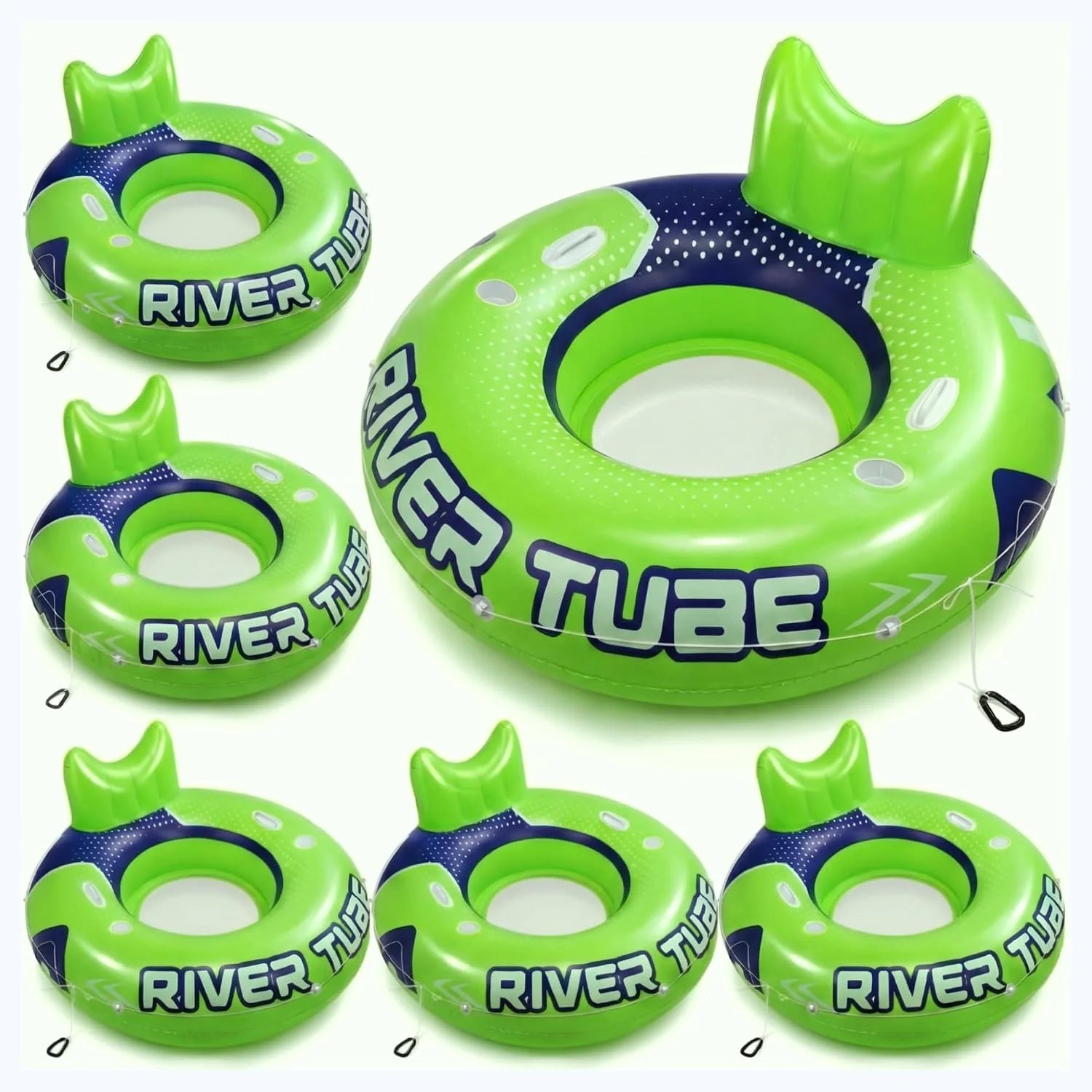Glimin 2 Pcs Green Blue 53 Heavy Duty River Tube Float Inflatable Pool Floating Tube for Adult Large River Raft Water bifanuoyard - Image 11
