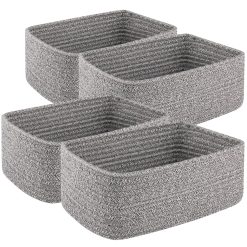 Alternative view of New Arrivals Small Storage Shelf Organizing Baskets, Mini Woven Rope Storage Bins for Towels, Cute Decorative Closet