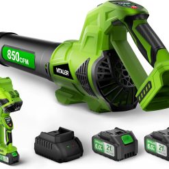 Alternative view of Blower Cordless, Brushless Blower 850 CFM 250 MPH with 2 Batteries – For Yard Cleanup