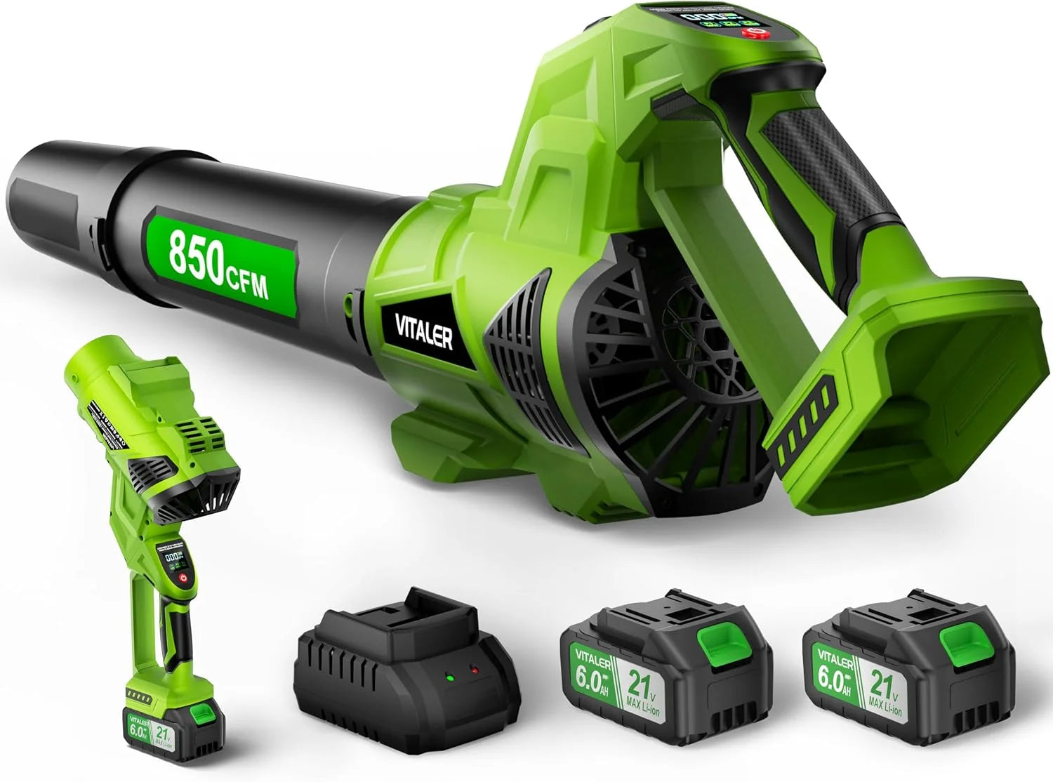 Blower Cordless, Brushless Blower 850 CFM 250 MPH with 2 Batteries – For Yard Cleanup - Image 2