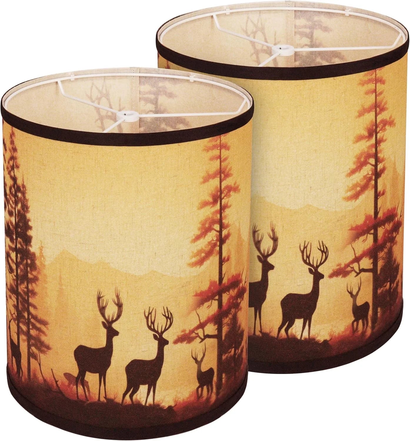 Rustic Deer Printed Empire Lamp Shades Set of 2 bifanuoyard - Image 3