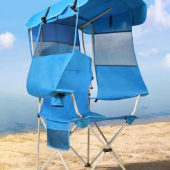 Alternative view of Docusvect Beach Chair with Canopy Shade, Folding Camping Chair with Canopy with Cup Holder, Support 330 LBS bifanuoyard