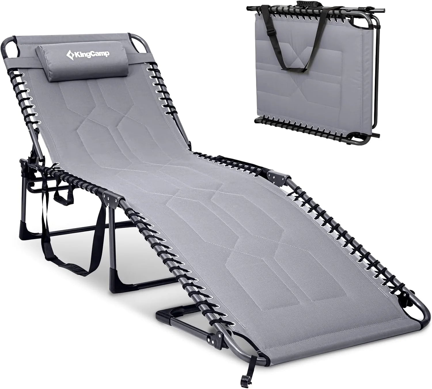 New Arrivals Oversized Tanning Chair, Extra-Wide Padded Folding Chase Lounge Chairs Portable Adjustable 5-Position 440lbs - Image 3