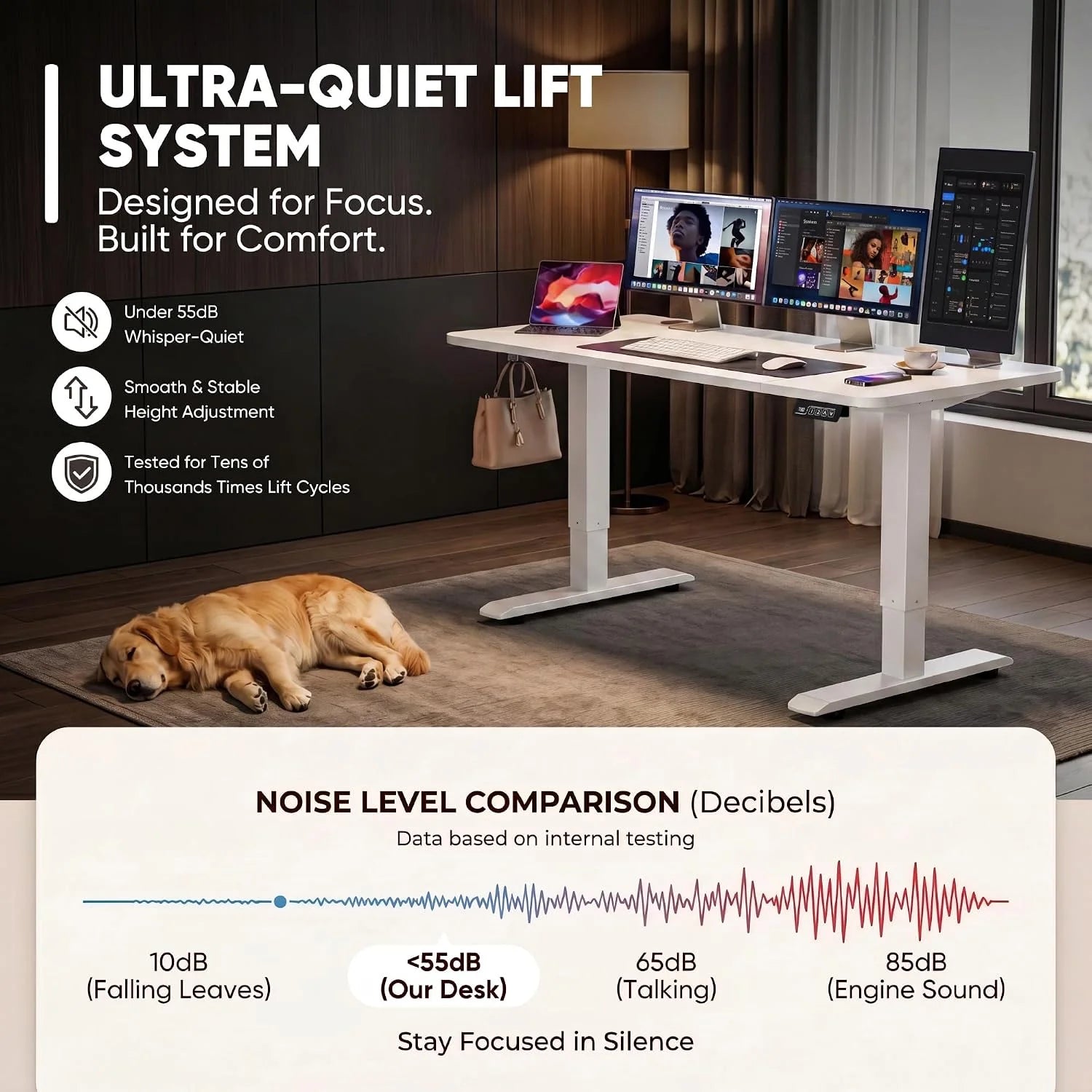 New Arrivals 55 x 24 Inches Electric Height Adjustable Standing Desk Large Sit Stand Up Desk Home Office Computer Desk Memory - Image 50