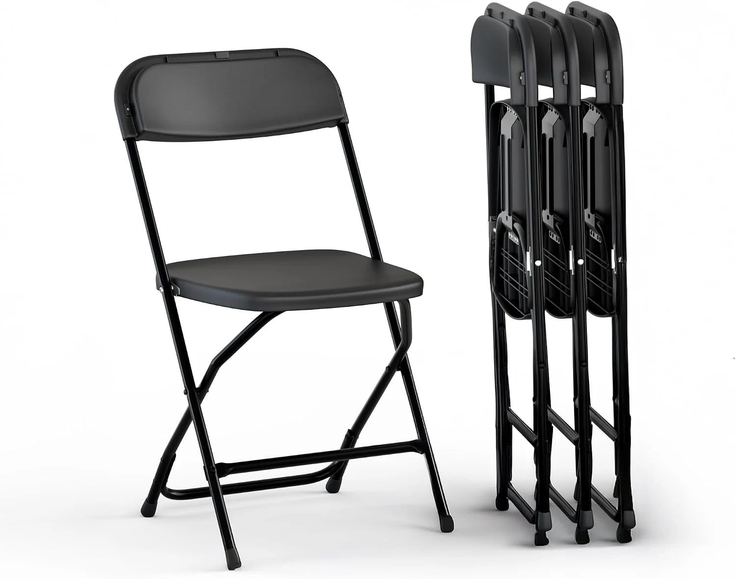 Modern Space 10 Pack Foldable Plastic Chair, Folding & Stackable, 350 lbs Capacity Steel Frame Seats for Indoor - Image 3