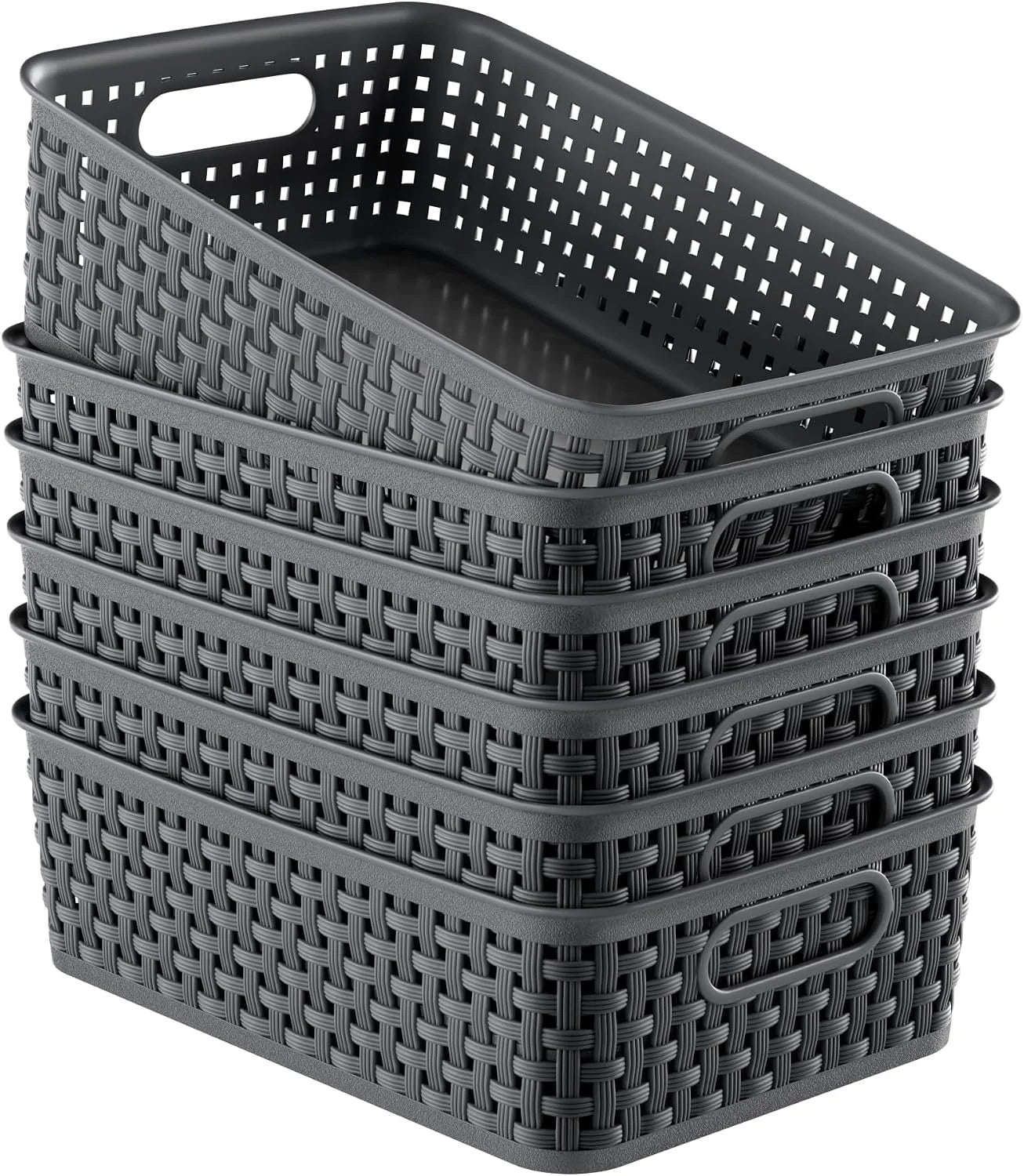 New Arrivals Plastic Storage Baskets, Small Organizing Baskets, Plastic Storage Bins Wicker Pantry Organizer Bins