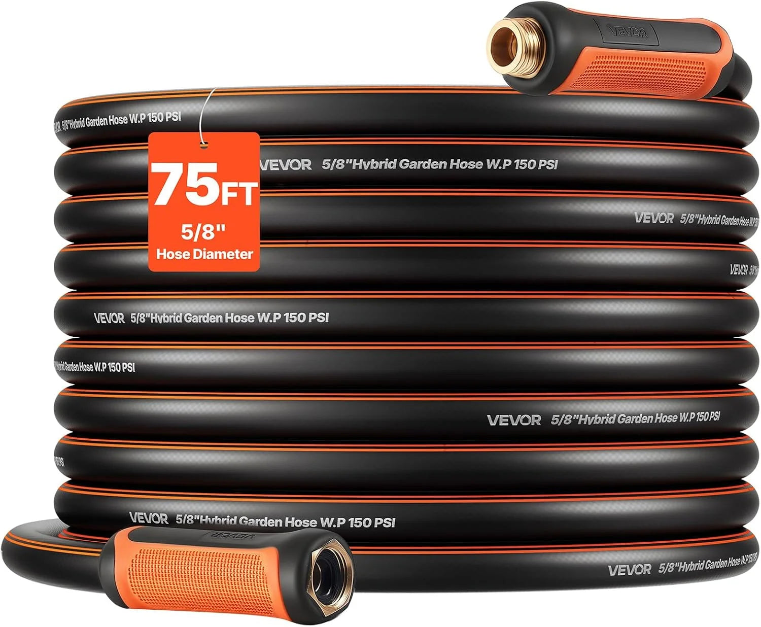 VEVOR Garden Hose, 200 ft 5/8 Heavy Duty Rubber Water Hose with 10 Mode Nozzle, 150PSI Working & 600PSI Burst bifanuoyard - Image 6