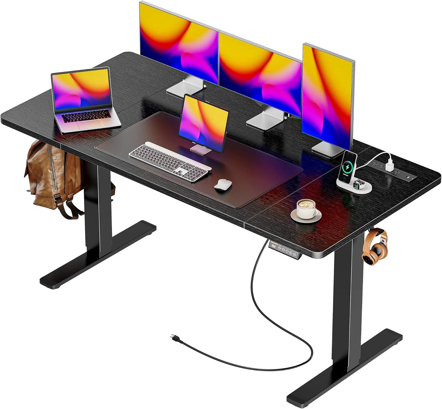 New Arrivals 55 x 28 Large Electric Standing Desk, Height Adjustable Computer Desk, 27.6 Deep Desktop - Image 19