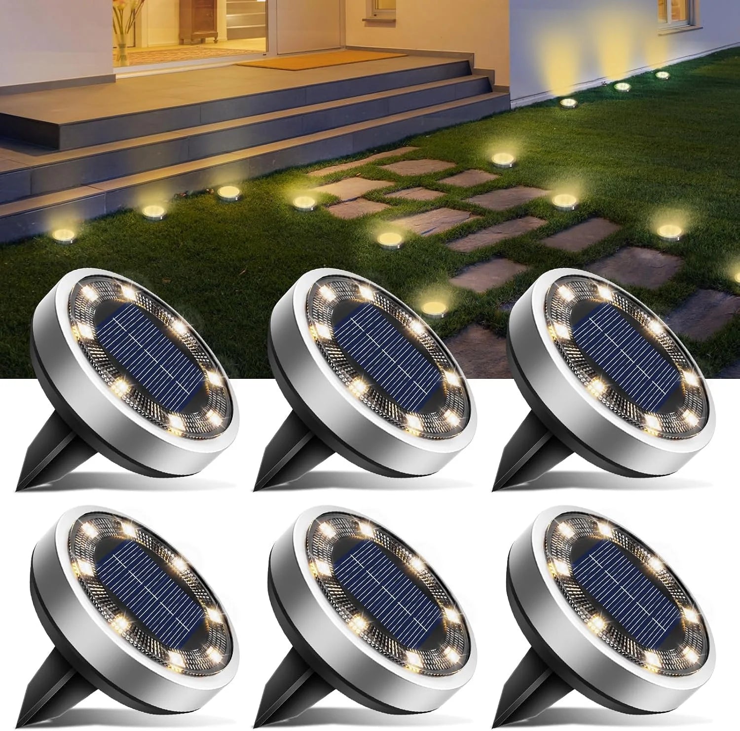 New Arrivals 16 Pack Solar Lights Outdoor Waterproof, 8 LED Solar Ground Lights – For Home Projects - Image 15