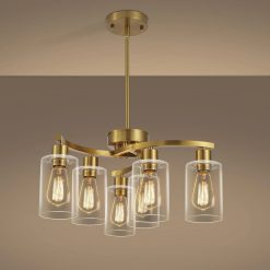 Alternative view of New Arrivals 6-Light Modern Farmhouse Black Chandelier, Adjustable Height Hanging Industrial Pendant Lights Kitchen Island