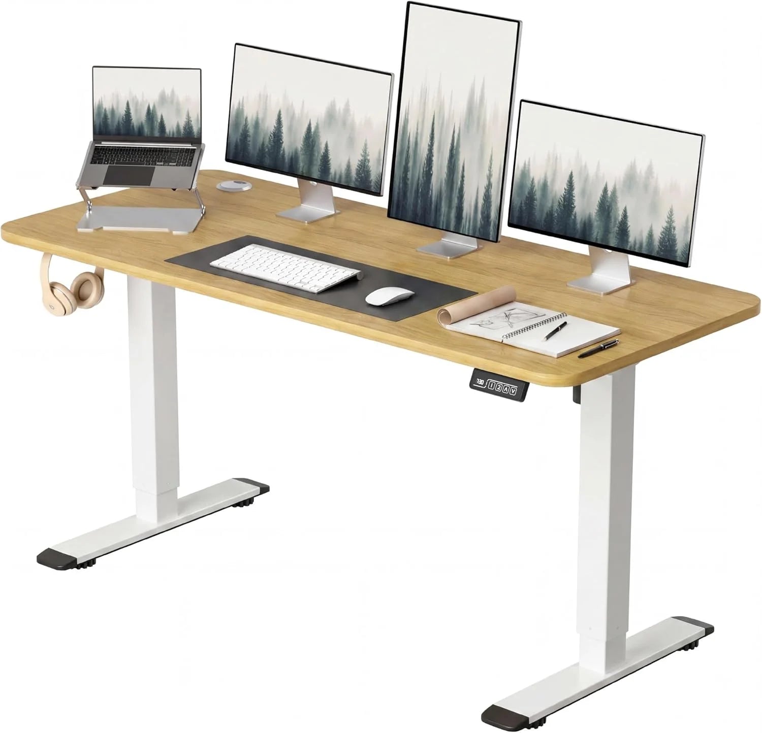 New Arrivals 55 x 24 Inches Electric Height Adjustable Standing Desk Large Sit Stand Up Desk Home Office Computer Desk Memory - Image 20