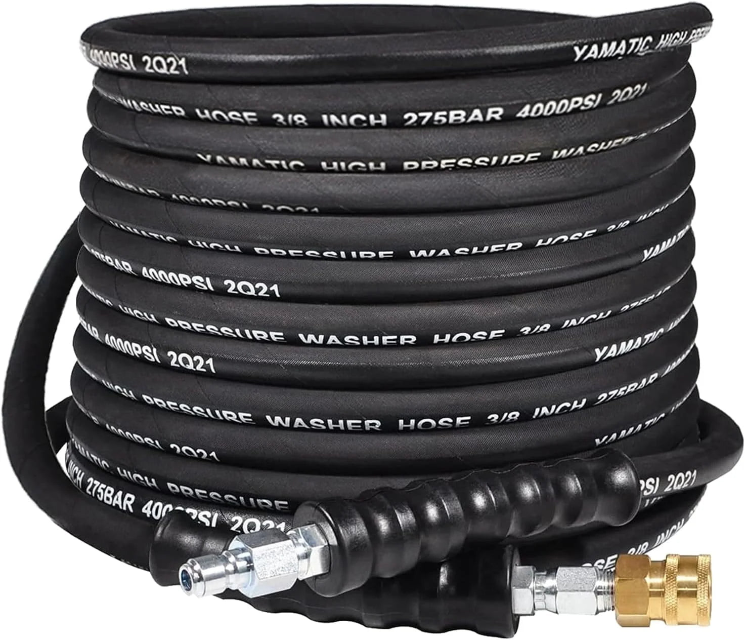 YAMATIC 3/8 Pressure Washer Hose 50FT With Swivel 3/8 Quick Connect, 4000 PSI High Tensile Steel Braided Kink Resistant bifanuoyard - Image 3