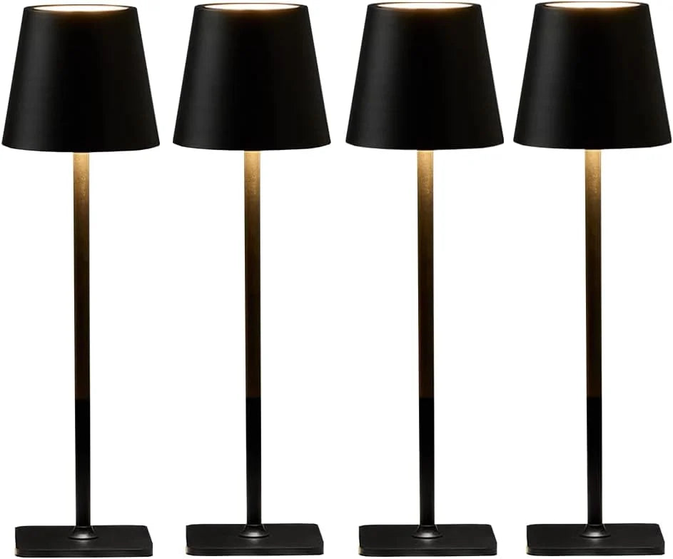 New Arrivals Gold Led Cordless Table Lamps-Rechargeable Lamp Set of 4 - Image 2