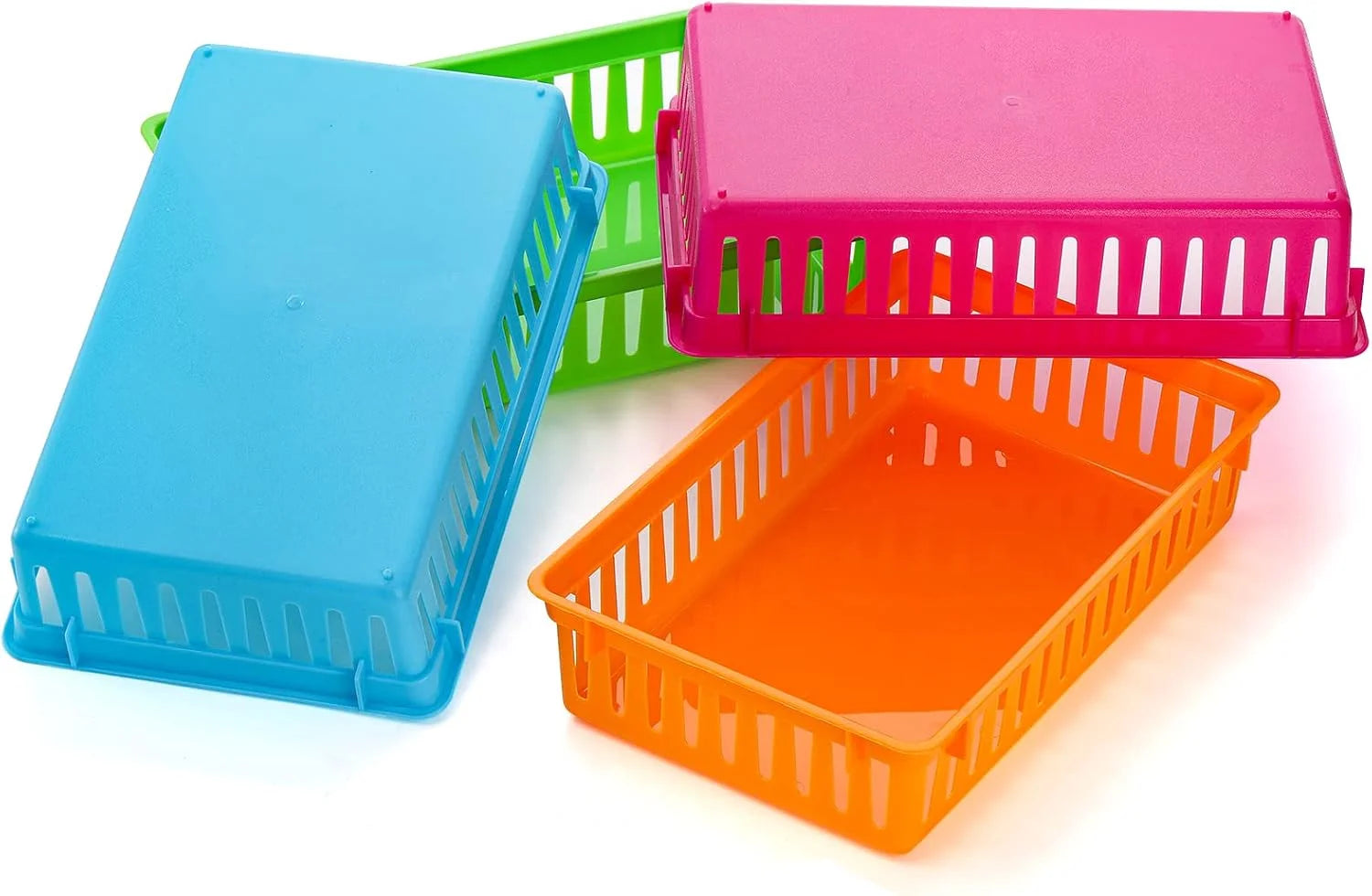 New Arrivals Classroom Storage Baskets Bins, Small Plastic Organizer Basket, Colorful Storage Trays, Crayon Pencil - Image 3