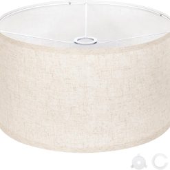 Alternative view of OUTON Beige Large Drum Lamp Shades for Floor Lamp bifanuoyard