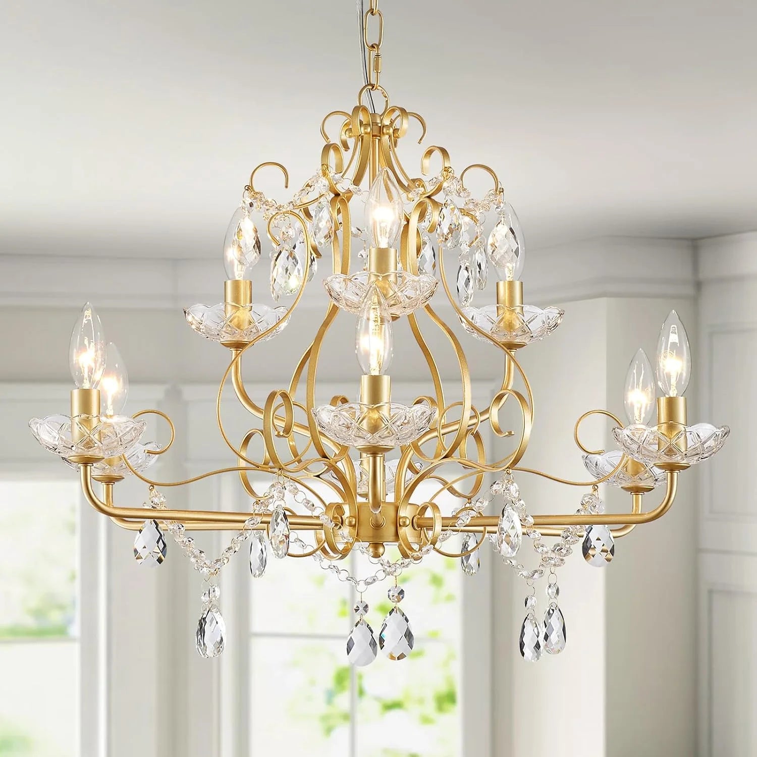 New Arrivals 5-Light Crystal Candle Chandelier Pendant Ceiling Light Modern Lighting Fixture for Bedroom Hallway Bar Kitchen - Image 7