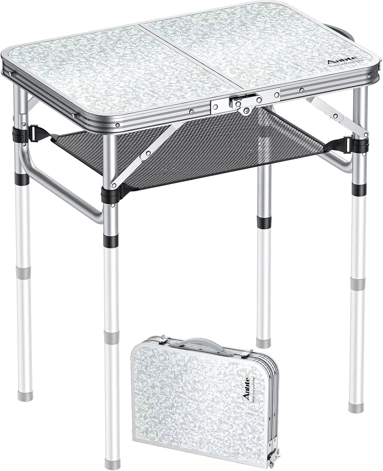 New Arrivals Folding Camping Table, 24X 16 Adjustable Height Small Folding Table