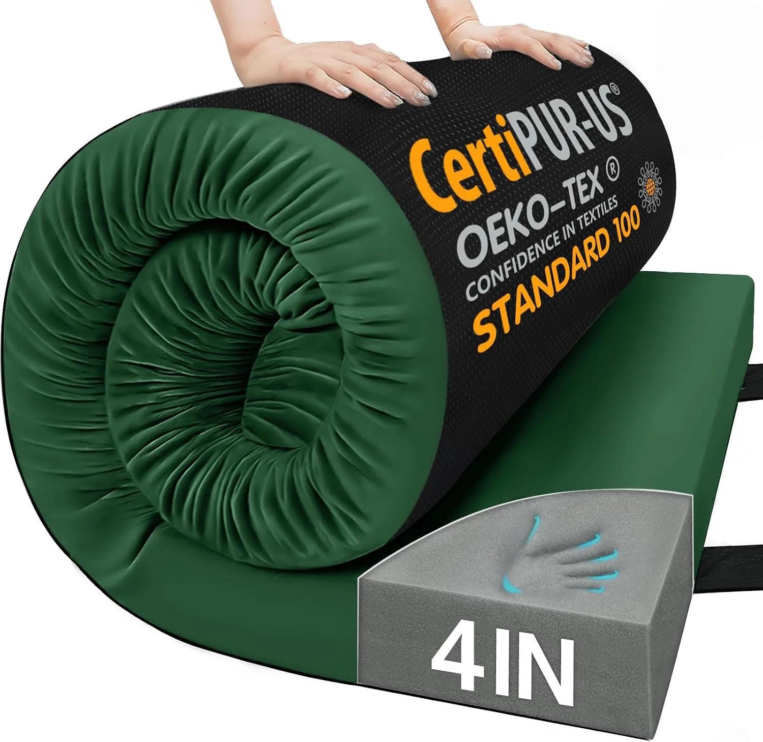 New Arrivals 3 Inch Memory Foam Camping Pad, Camping Essentials Roll Up Floor Mat for Car Camping - Image 18