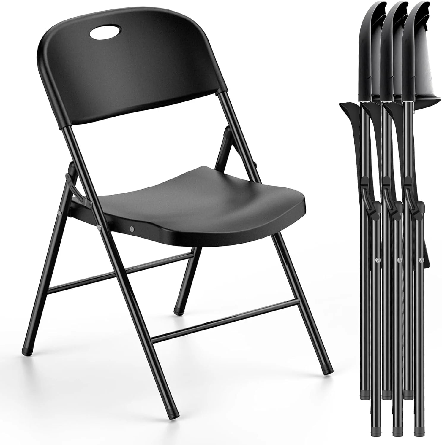 350 Weight Limit Heavy Duty Plastic Folding Chair with Reinfoced Steel Frame for Indoor and Outdoor, Wedding - Image 9