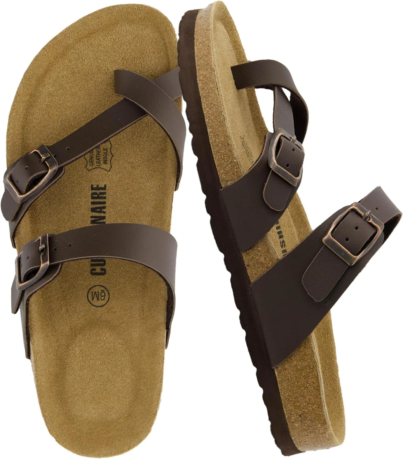 Luna Sandals for Women, Cork Footbed Womens Sandals for Summer Comfort with Adjustable Straps - Image 3