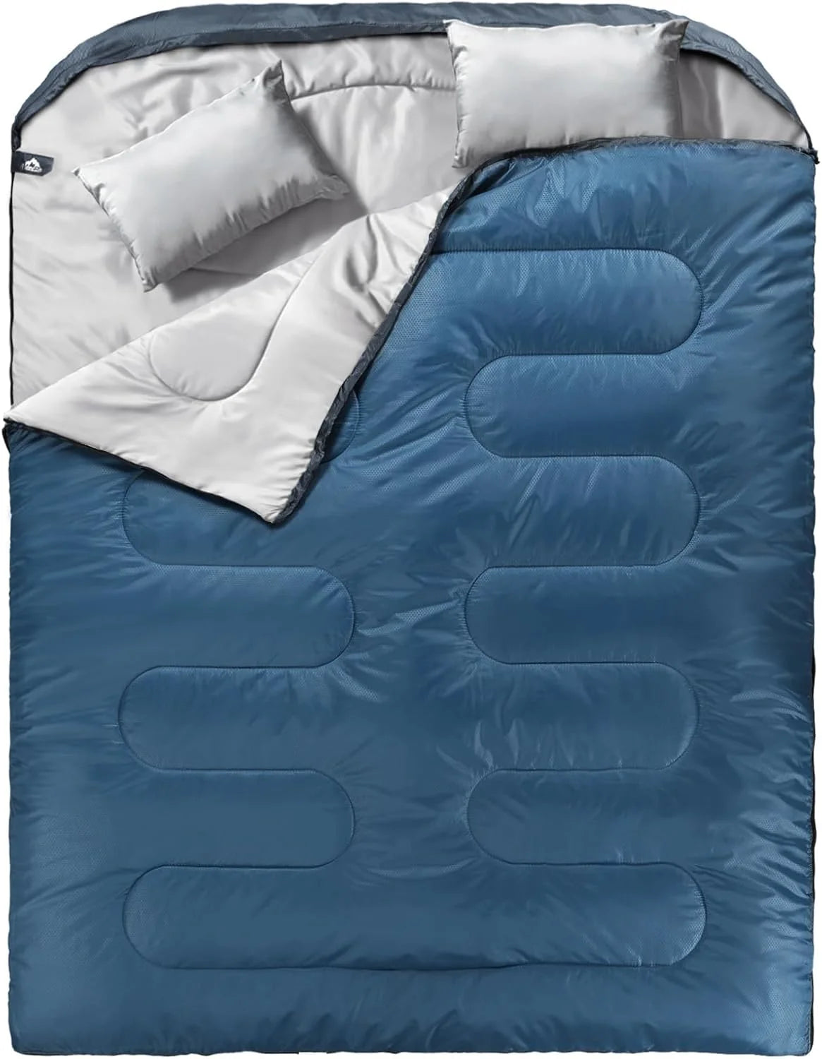 MEREZA Double Sleeping Bag for Adults Mens with Pillow, XL Queen Size Two Person Sleeping Bag for All Season Camping bifanuoyard - Image 3