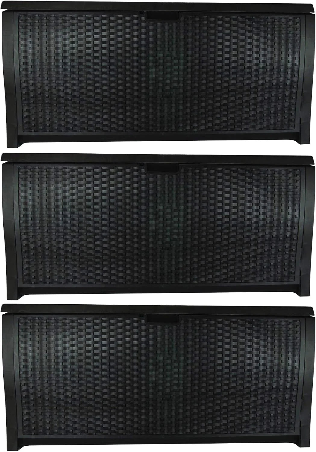 New Arrivals 99 Gallon Wicker Horizontal Outdoor Deck Box with Hinged Lid, Water-Resistant Storage Solution for Patio - Image 4