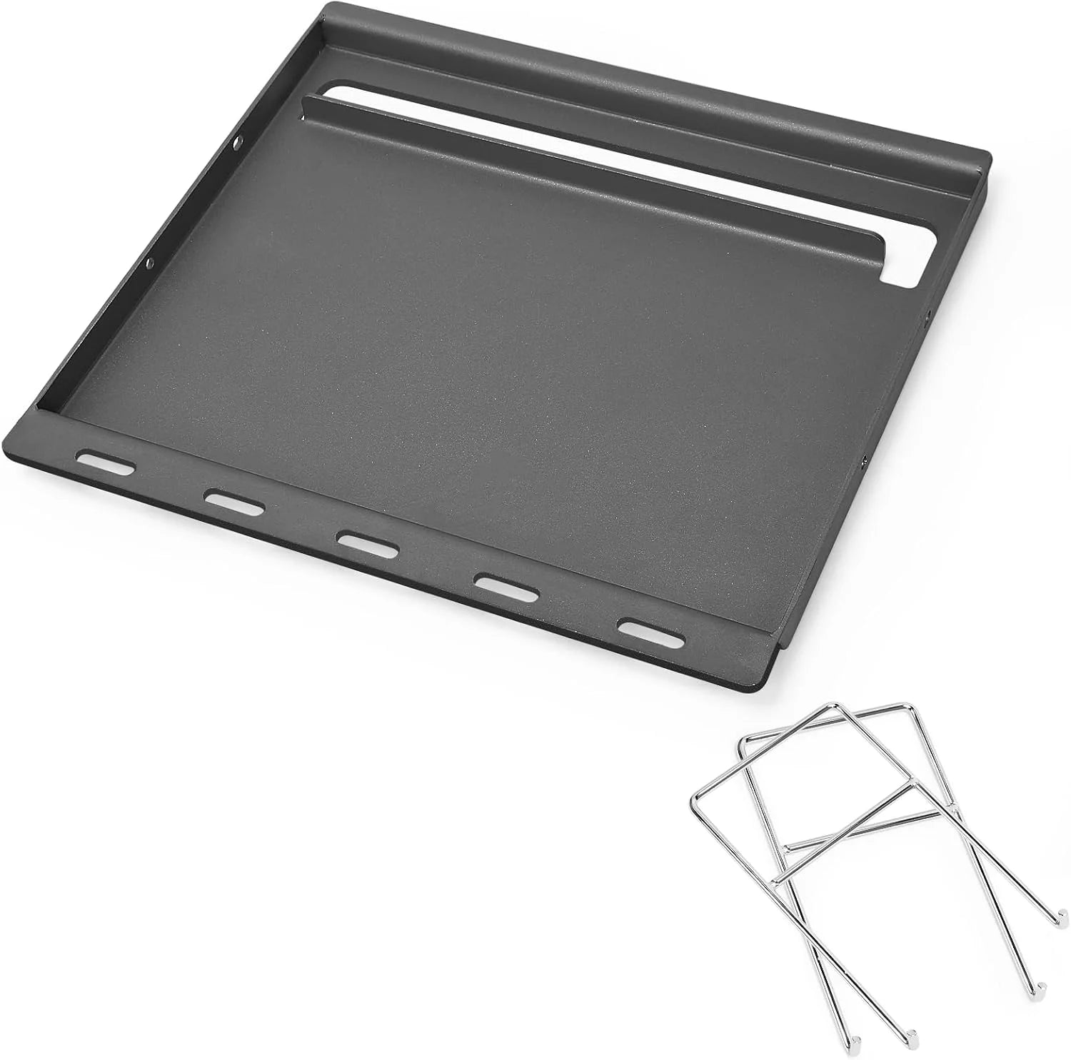 25 x 16 Pre-Seasoned Nonstick Cast Iron Griddle for Gas & Charcoal Grills, Universal Flat Top with Grease Groove - Image 4