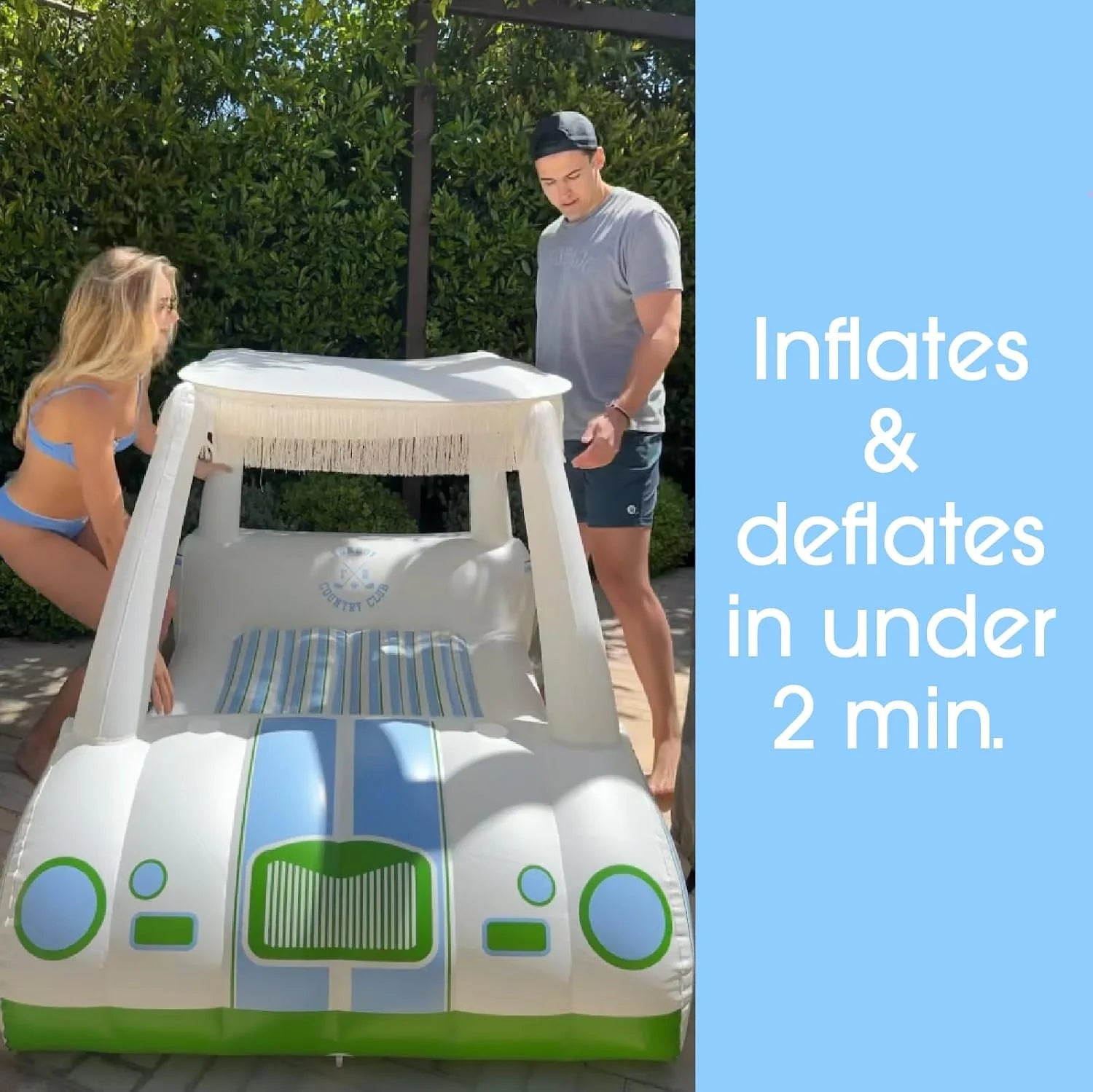 New Arrivals Giant Inflatable Luxury Golf Cart Pool Float, Two Cup Holders - Image 7