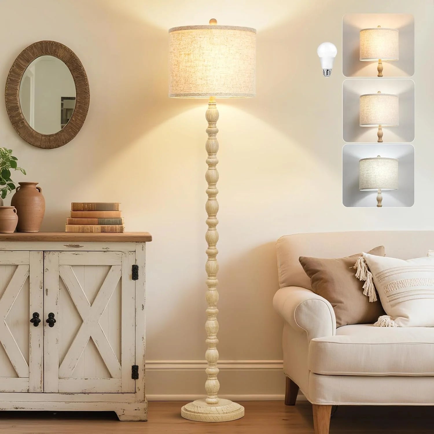 New Arrivals 62 Floor Lamp, Rotary Switch, Rustic Resin Tall Lamps for Living Room - Image 2