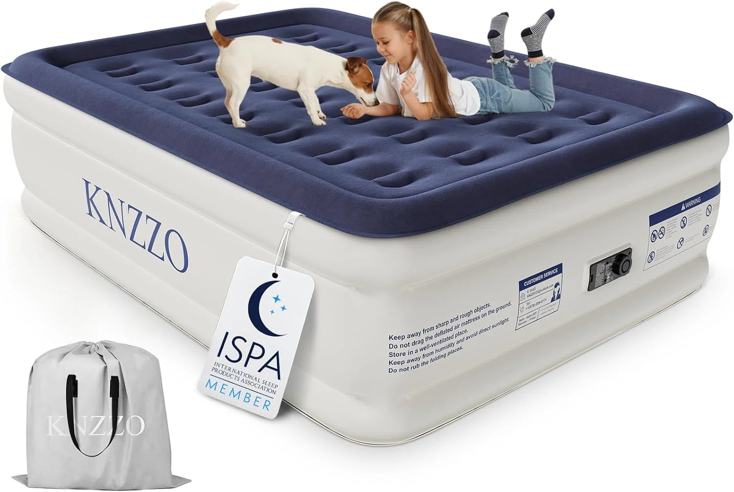 New Arrivals Twin Air Mattress with Built-in Pump, 18 Top Inflatable Mattress with Waterproof Flocking Fabric - Image 4