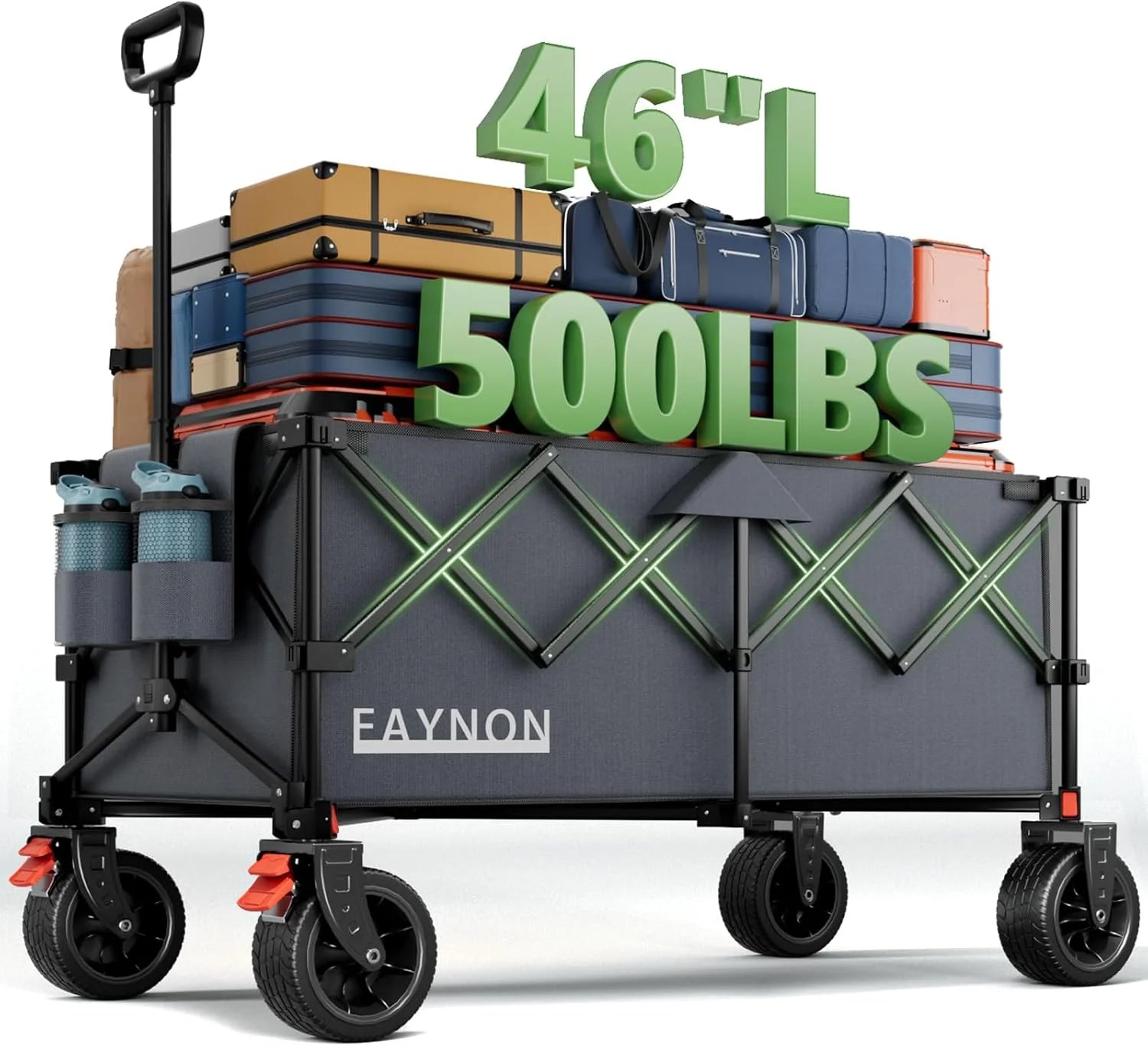 L Collapsible Foldable Extended Wagon, 500LB Weight Capacity with 280L Heavy Duty Folding Cart - Image 4