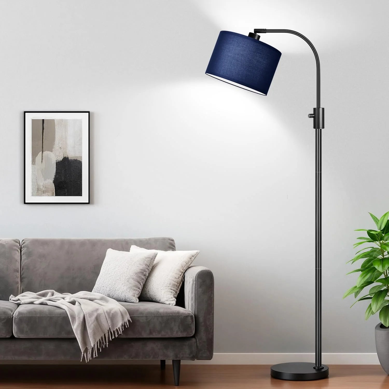 Nintiue Upgraded Modern Arc Dimmable Tall Standing Floor Lamp with Linen Shade, Bulb Included bifanuoyard - Image 8