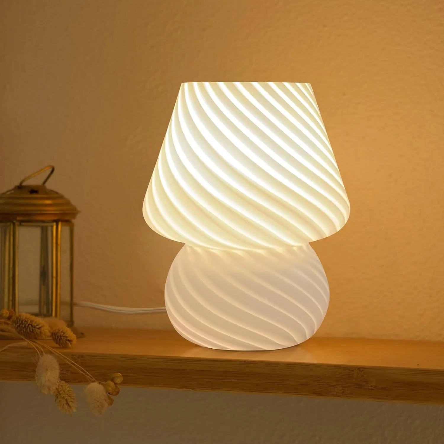 ONEWISH Mushroom Lamp Small Vintage Table Lamp for Bedroom Nightstand, Dimmable bifanuoyard - Image 6