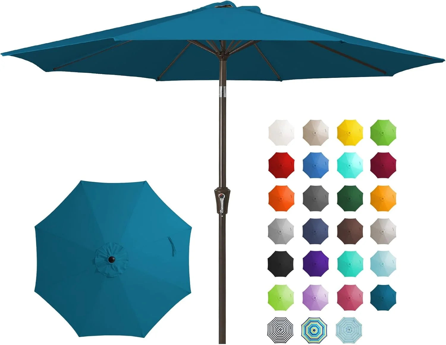 New Arrivals 9FT Outdoor Patio Umbrella, Market Umbrella, Beige - Image 3