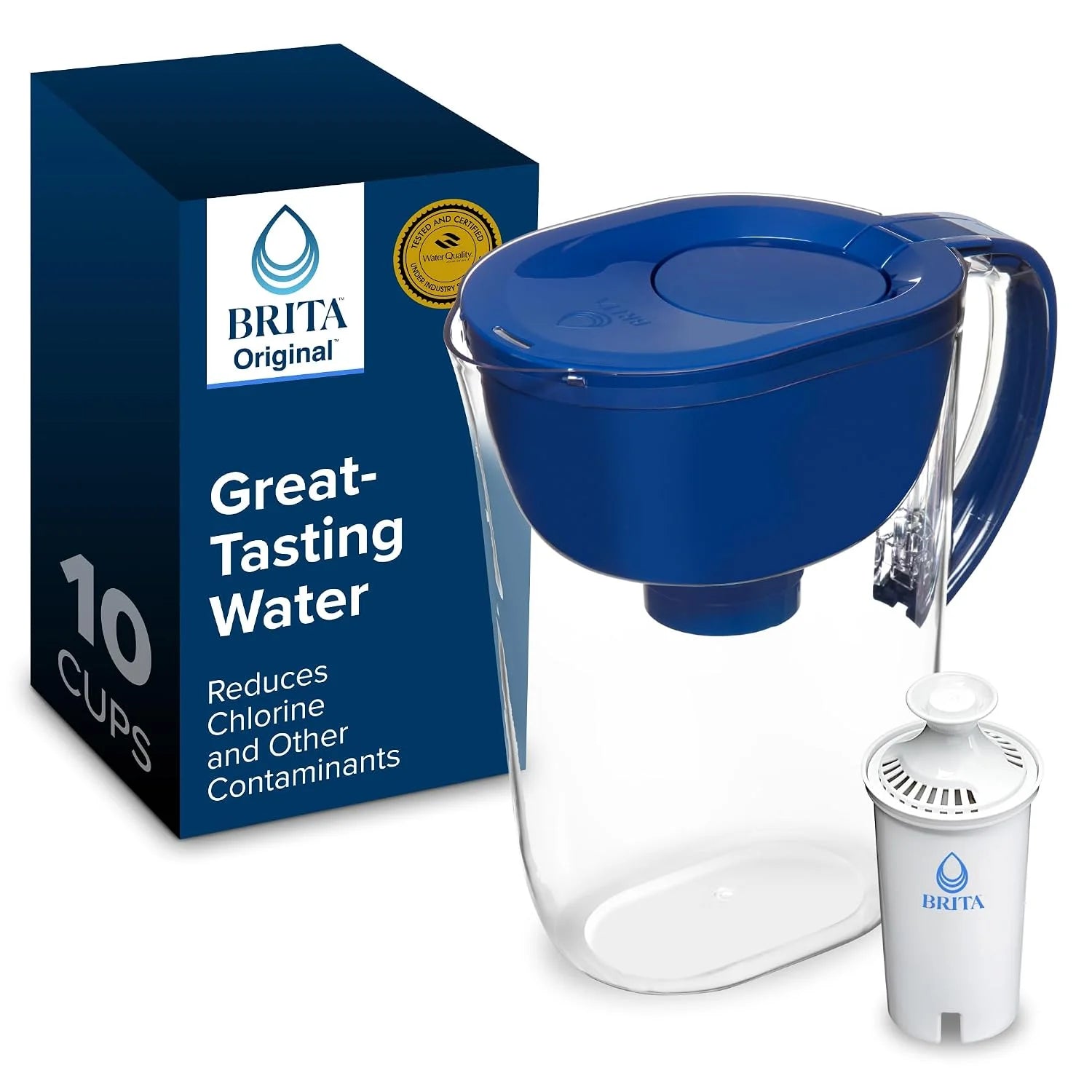 New Arrivals Large 10 Cup Water Filter Pitcher, Includes 1 Filter, Bright White " For Home Projects - Image 8